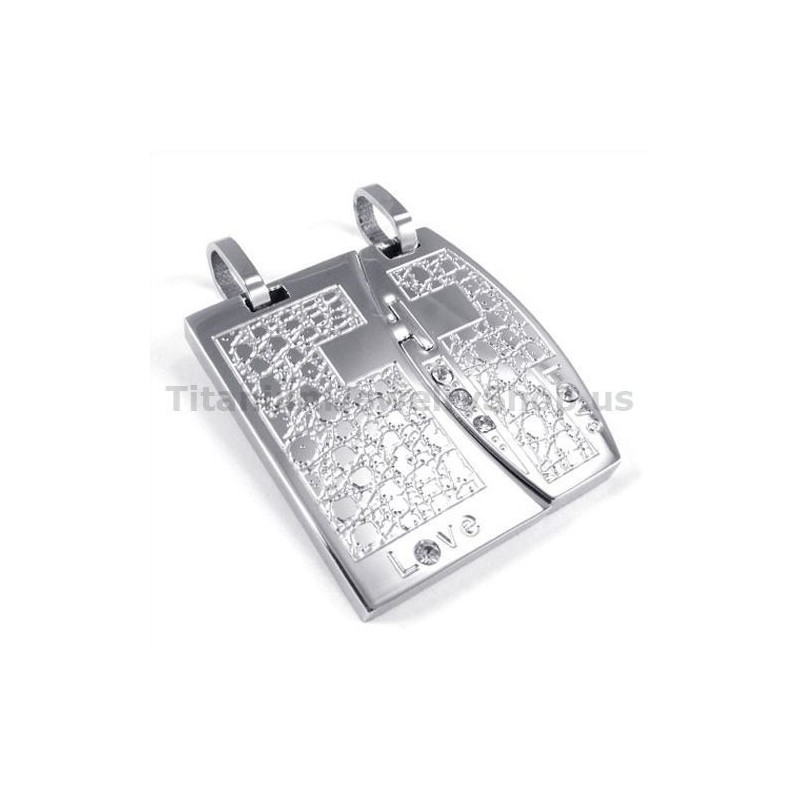 Pendentifs Love Titanium Lovers Avec Chaînes Sans Diamants Pendentifs Love Titanium Lovers Avec Chaînes Sans Diamants