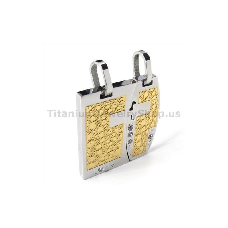 Pendentifs Love Gloden En Titane Pour Amoureux Avec Chaînes Sans Diamants Pendentifs Love Gloden En Titane Pour Amoureux Avec Chaînes Sans Diamants