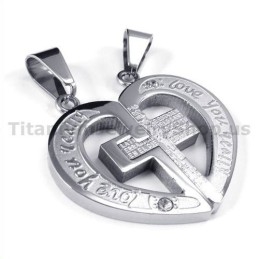 Pendentifs Love You Really En Titane Avec Chaînes Sans Diamant