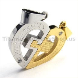 Pendentifs Love You Really Gloden Titanium Lovers Avec Chaînes Sans Diamant