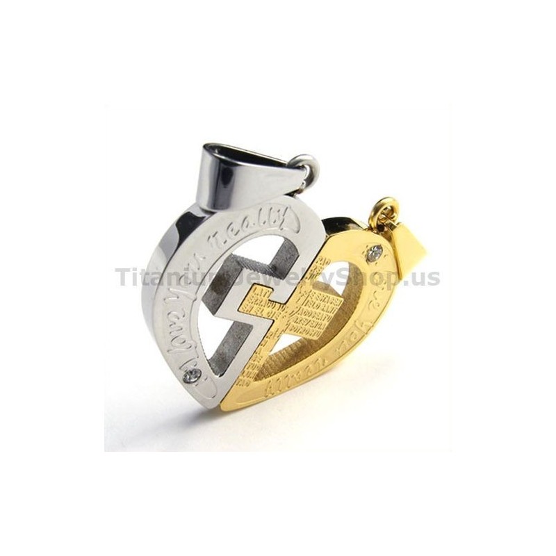 Pendentifs Love You Really Gloden Titanium Lovers Avec Chaînes Sans Diamant Pendentifs Love You Really Gloden Titanium Lovers Avec Chaînes Sans Diamant