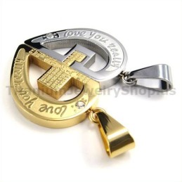 Pendentifs Love You Really Gloden Titanium Lovers Avec Chaînes Sans Diamant