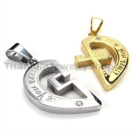 Pendentifs Love You Really Gloden Titanium Lovers Avec Chaînes Sans Diamant