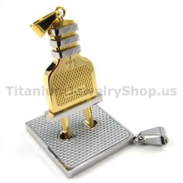 Pendentifs En Titane Doré Pour Amoureux, Avec Prise Et Fiche, Sans Chaînes