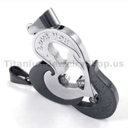 Pendentifs Amoureux En Titane Noir Avec Chaîne Sans Diamants, Motif Cœur Et Croix