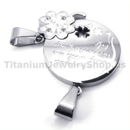 Pendentifs En Titane Pour Amoureux Avec Trèfle À Quatre Feuilles - Chaînes Gratuites
