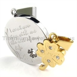Pendentifs En Titane Gloden À Quatre Feuilles Pour Amoureux - Chaînes Gratuites