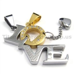 Pendentifs En Or Pour Amoureux Du Titane Avec Chaînes Sans Diamants