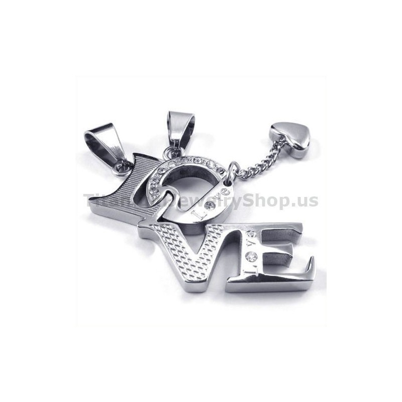Pendentifs Love Titanium Lovers Avec Chaînes Sans Diamants Pendentifs Love Titanium Lovers Avec Chaînes Sans Diamants