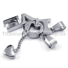 Pendentifs Love Titanium Lovers Avec Chaînes Sans Diamants