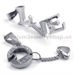 Pendentifs Love Titanium Lovers Avec Chaînes Sans Diamants