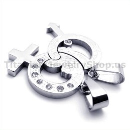 Pendentifs En Titane Pour Amoureux Avec Chaînes Sans Diamants