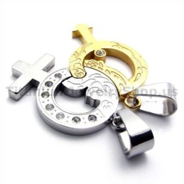 Pendentifs Gloden Pour Amoureux Du Titane Avec Chaînes Sans Diamants