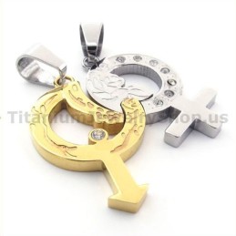 Pendentifs Gloden Pour Amoureux Du Titane Avec Chaînes Sans Diamants