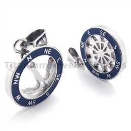 Pendentifs En Titane Pour Amoureux D'Ancre Et De Gouvernail - Chaînes Gratuites