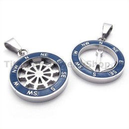 Pendentifs En Titane Pour Amoureux D'Ancre Et De Gouvernail - Chaînes Gratuites