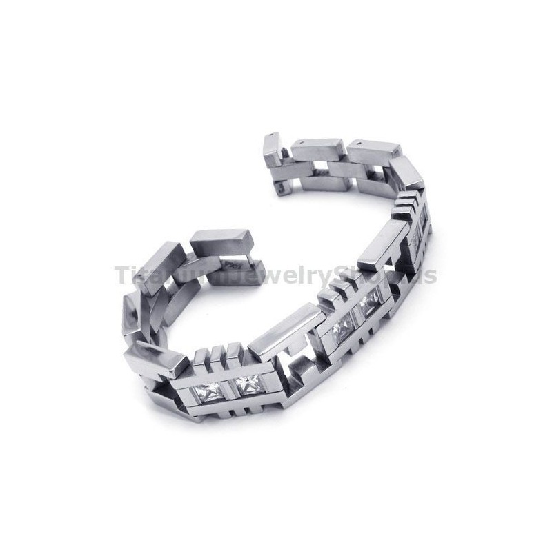 Bracelet En Titane Pour Homme Avec Diamants
