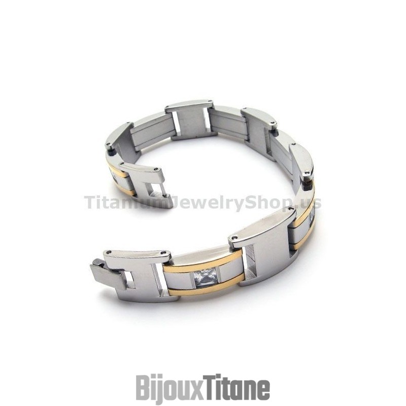 Bracelet En Titane Pour Homme Avec Diamants Bracelet En Titane Pour Homme Avec Diamants