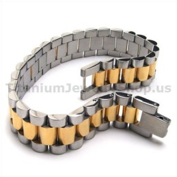 Bracelet En Titane Doré Pour Homme