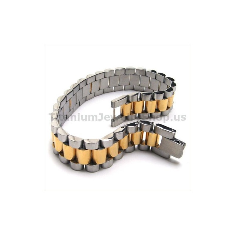Bracelet En Titane Doré Pour Homme Bracelet En Titane Doré Pour Homme