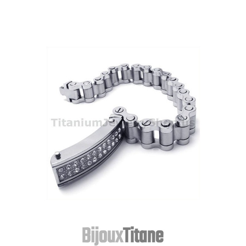 Bracelet En Titane Pour Homme Avec Diamants