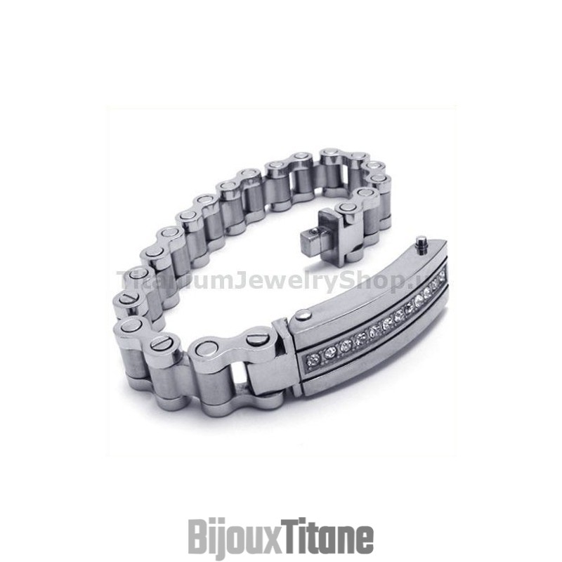 Bracelet En Titane Pour Homme Avec Diamants