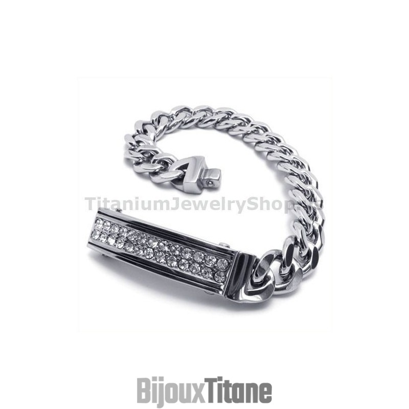 Bracelet En Titane Pour Homme Avec Diamants