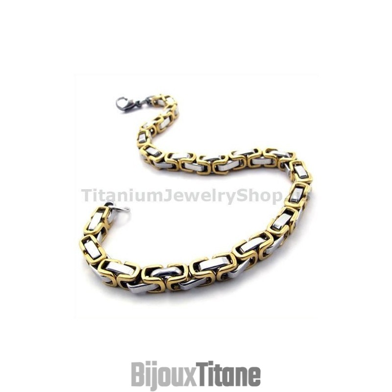 Bracelet En Titane Doré Pour Homme Bracelet En Titane Doré Pour Homme