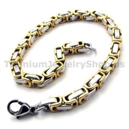 Bracelet En Titane Doré Pour Homme