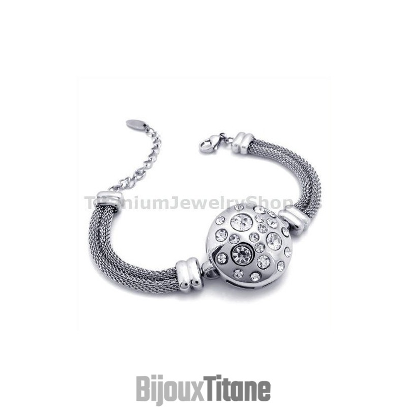 Bracelet En Titane Pour Femme Avec Diamants