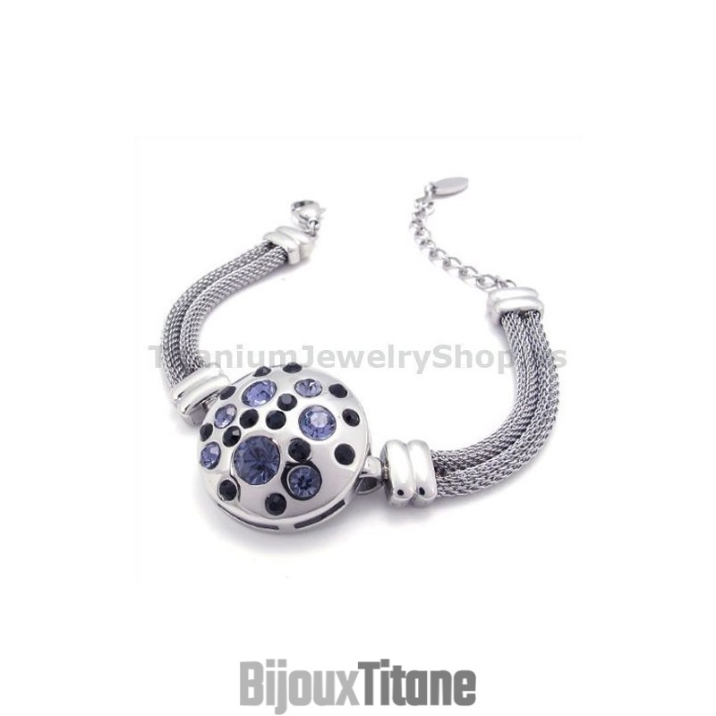 Bracelet En Titane Pour Femme Avec Diamants