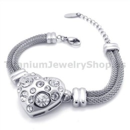 Bracelet En Titane Pour Femme Avec Diamants