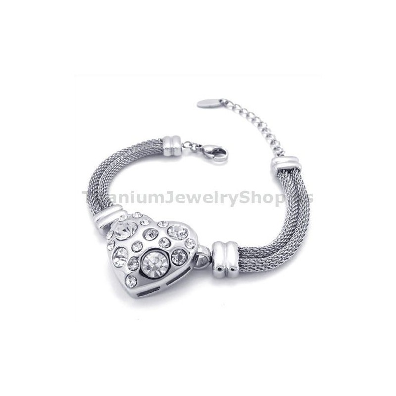 Bracelet En Titane Pour Femme Avec Diamants
