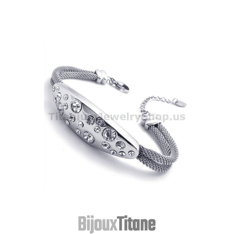 Bracelet En Titane Pour Femme Avec Diamants