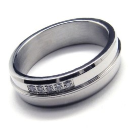 Bagues En Titane Et Diamant Pour Femmes
