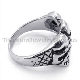 Bague En Titane À Trois Crânes