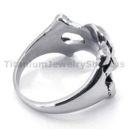 Bague En Titane Avec Tête De Mort