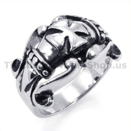 Bague En Titane Avec Croix