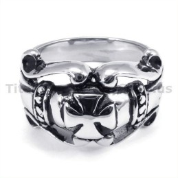 Bague En Titane Avec Croix