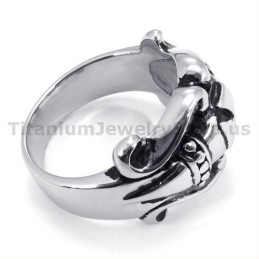 Bague En Titane Avec Croix