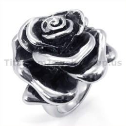 Bague En Titane À Fleurs