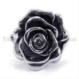 Bague En Titane À Fleurs