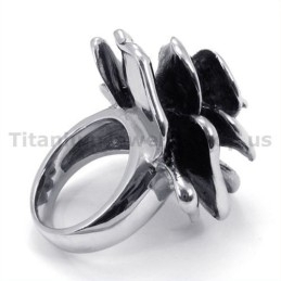 Bague En Titane À Fleurs