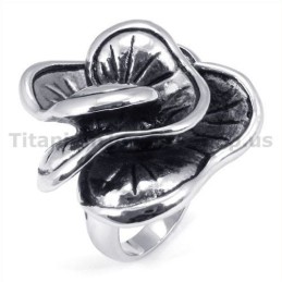 Bague En Titane À Fleurs