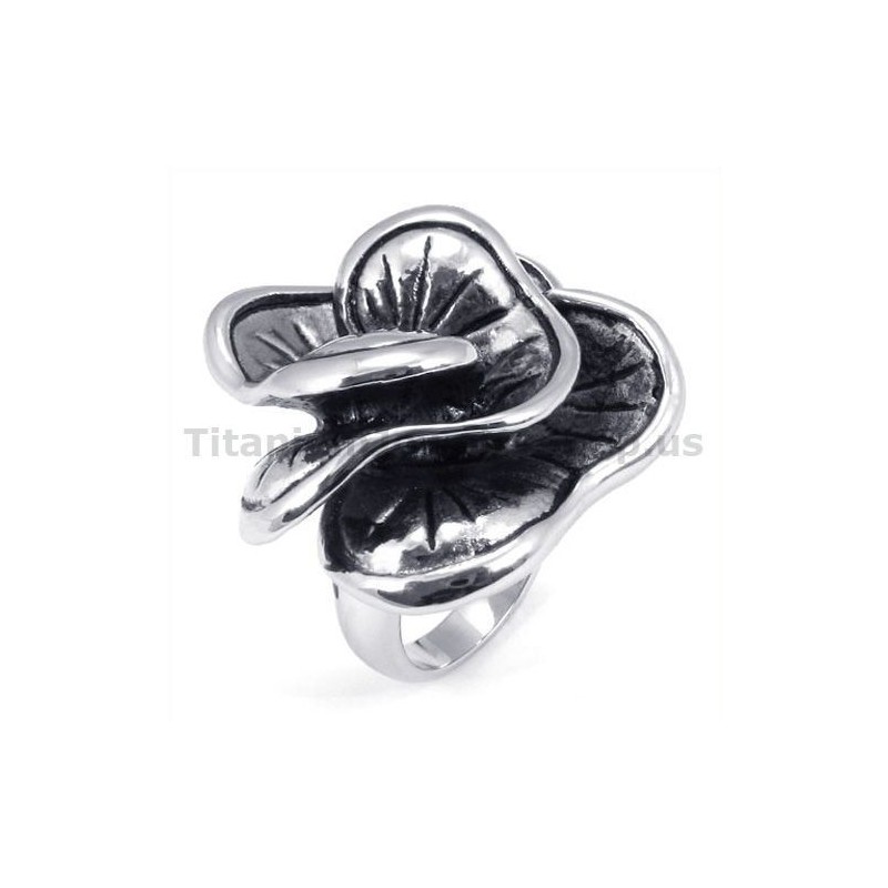 Bague En Titane À Fleurs