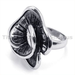 Bague En Titane À Fleurs