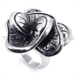 Bague En Titane À Fleurs