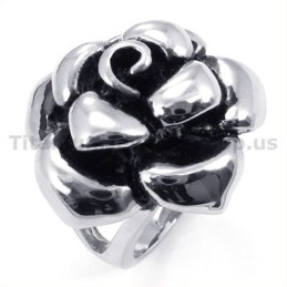 Bague En Titane À Fleurs