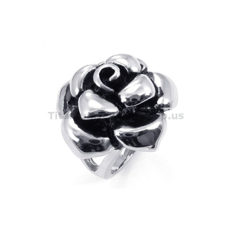 Bague En Titane À Fleurs Bague En Titane À Fleurs