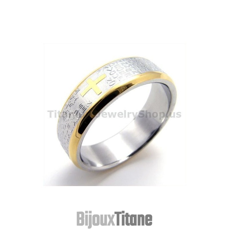 Bague En Titane Avec Croix